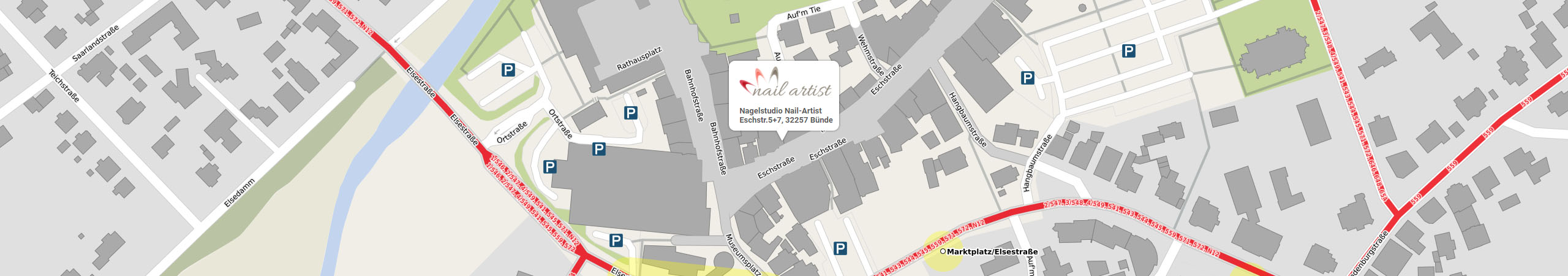 Karte mit dem Standort für Nagelstudio Bünde - Nail Artist